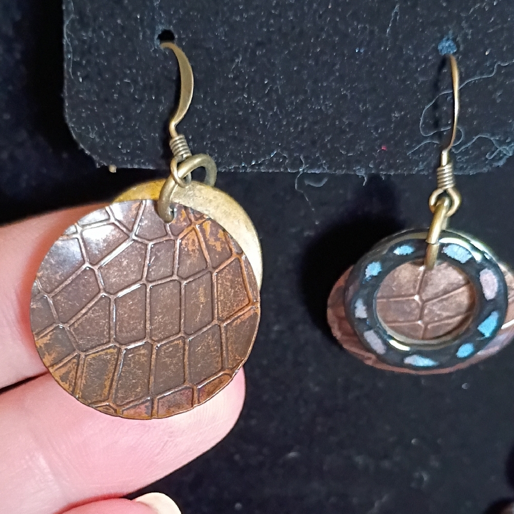 Chico's Retired Elegant Blue and Brown Jewelry Set - Picture 3 of 4